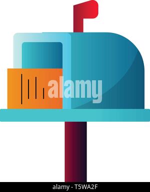 Colorful letterbox with letter inside simple vector illustration on a white background Stock Vector