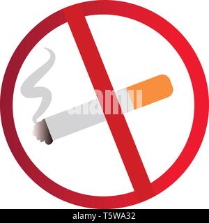 Vector illustration of a no smoking sign on a white background Stock Vector