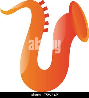 Simple vector illustration of a orange trumpet on white background Stock Vector