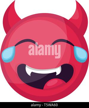 devil emoticon with horns emoji vector illustration EPS10 Stock Vector ...