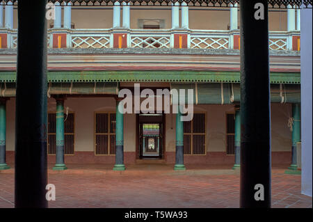 22-Aug-2009-Kanadukathan Palace, Chettinad Kanadukathan Palace, Chettinad, Tamil Nadu, India. Stock Photo