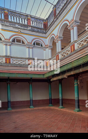 22-Aug-2009-Kanadukathan Palace, Chettinad Kanadukathan Palace, Chettinad, Tamil Nadu, India. Stock Photo