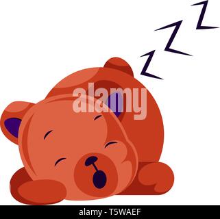 Cute cartoon sleeping Teddy Bear vector illustration Stock Vector Image ...