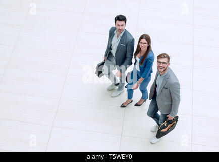 top view.business people go together. photo with copy space Stock Photo