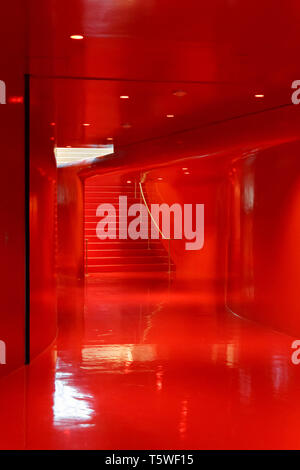 The red room and connecting stair case of Seattle public library, the ...