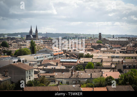 the city of Bordeaux from an high point of view, aerial photography Stock Photo