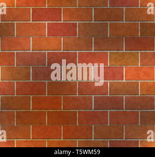 Bright brown brick wall with texture, industrial seamless pattern Stock Vector