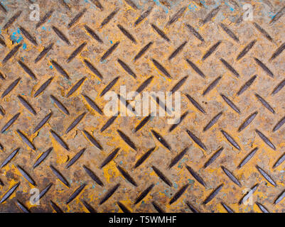 Texture of floor made by Checker plate Stock Photo