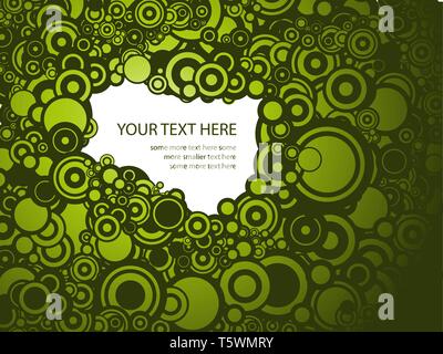 Lot of circles - green background / pattern / texture with place for your text Stock Vector
