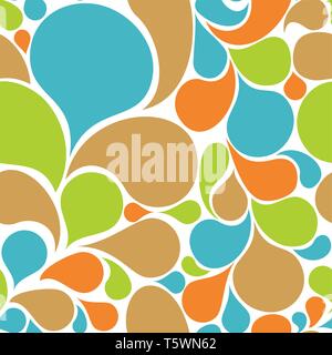 Colorful abstract seamless pattern made from various spatters Stock Vector