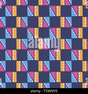vector Ethnic geometric seamless patterns on blue background 10 eps Stock Vector