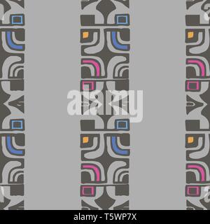 Ethnic geometric seamless pattern on gray background 10 eps Stock Vector