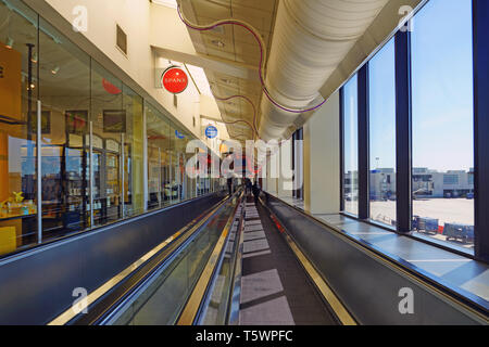 PHILADELPHIA, PA -23 APR 2019- Inside the terminal at the Philadelphia International Airport (PHL). Stock Photo
