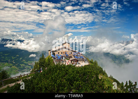 The Kehlsteinhaus  aka the Eagle's Nest (German: Adlerhorst) in Bayern, Germany Stock Photo