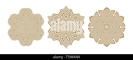 Snowflakes. Abstract Design Elements. Optical Art. Vector illustration. Stock Vector