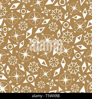 Seamless background with compass. Vector illustration. Stock Vector