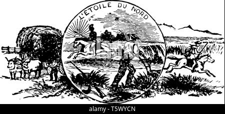 A farmer riding horse cart illustration Stock Vector Image & Art - Alamy