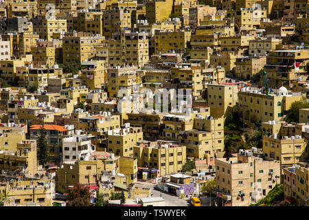 Elevated view of Amman, capital city of Jordan. Stock Photo