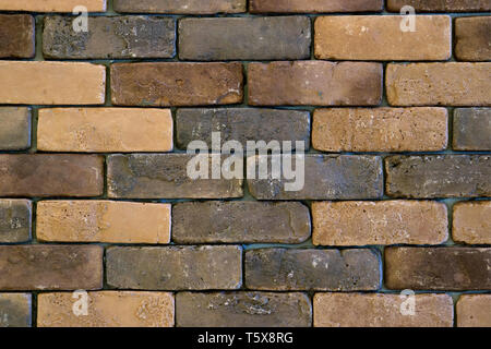 Brown Color Gradation Brick Wall for Background Stock Photo