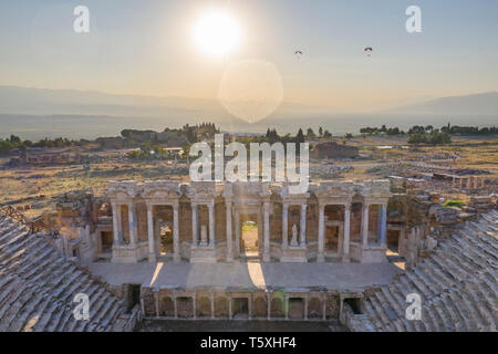 Turkey, Denizli Province, Pamukkale, Hierapolis Pamukkale Archeological Site (UNESCO Site), Hierapolis Theater