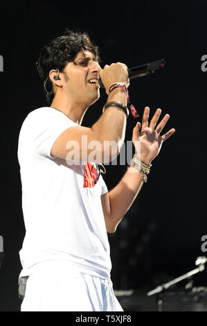 Bollywood composer and musician, Salim Merchant performing at the Womad Festival, Charlton Park, UK, July 24, 2014. Stock Photo