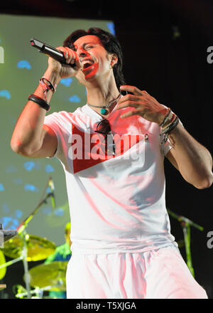 Bollywood composer and musician, Salim Merchant performing at the Womad Festival, Charlton Park, UK, July 24, 2014. Stock Photo