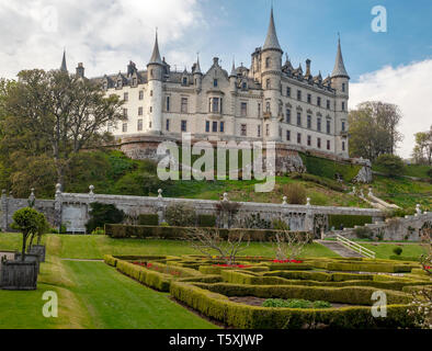 View of Dunrobin Castle, Scotland, from the Gardens Stock Photo