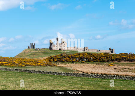 South elevation of Dunstanburgh Castle, Northumberland, England, UK Stock Photo