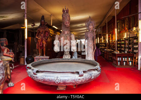 COCHIN, INDIA - MARCH 14, 2012: Souvenir shop at the market street in Fort Kochi in Cochin city, India Stock Photo