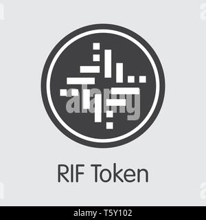 RIF - Rif Token. The Logo of Virtual Momey or Market Emblem. Stock Vector
