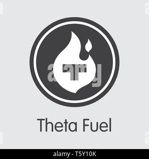 TFUEL - Theta Fuel. The Trade Logo of Coin or Market Emblem. Stock Vector