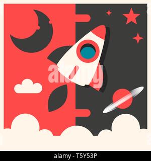 Space Earth Moon And Sun Vector Illustration For Your Needs Stock Vector