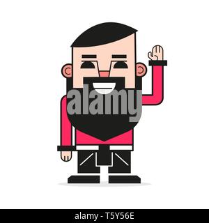 Fashionable hipster with beard logo for your design and needs Stock Vector