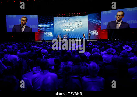 May 4, 2018 - Dallas, Texas, U.S. - Chris W. Cox, executive director of the NRA Institute for Legislative Action, speaks during the National Rifle Association (NRA) annual meeting leadership forum on Friday, May 4, 2018 in Dallas, Texas.  Â© 2018 Patrick T. Fallon (Credit Image: © Patrick Fallon/ZUMA Wire) Stock Photo