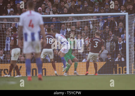 Brighton and Hove, England, UK 27th April 2019.  Brighton and Hove, England, UK 27th April 2019. Pascal Gross of Brighton and Hove Albion scores the equaliser late in the second half during the Premier League match between Brighton and Hove Albion and Newcastle United at the American Express Community Stadium, Brighton and Hove, England on 27 April 2019. Photo by Steve Ball.  Editorial use only, license required for commercial use. No use in betting, games or a single club/league/player publications. Stock Photo