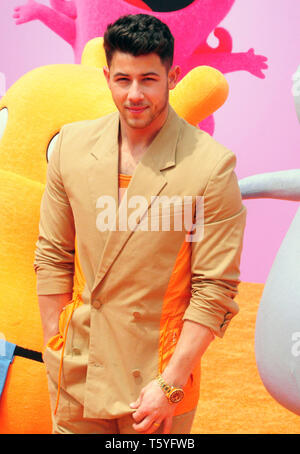 Los Angeles, California, USA 13th April 2019  Singer Nick Jonas attends Uglydolls LA Photocall on April 3, 2019 at the Four Seasons Hotel in Los Angeles, California, USA. Photo by Barry King/Alamy Live News Stock Photo