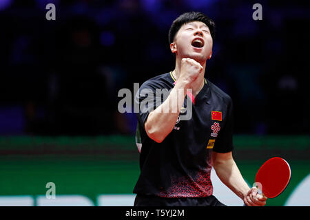 HUNGEXPO Budapest Fair Center, Budapest, Hungary. 27th Apr, 2019. Ma Long (CHN), APRIL 27, 2019 - Table Tennis : 2019 World Table Tennis Championships Men's singles Semifinals match at HUNGEXPO Budapest Fair Center, Budapest, Hungary. Credit: D.Nakashima/AFLO/Alamy Live News Stock Photo