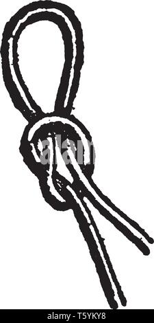 Knots and Splices include all the various methods of tying fastening and joining ropes or cords, vintage line drawing or engraving illustration. Stock Vector