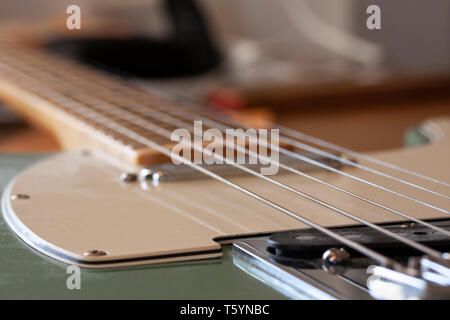 Electric guitar in close up with selective focus Stock Photo