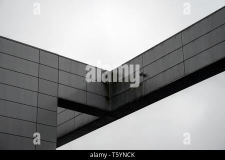 GLASGOW, SCOTLAND - 27th APRIL 2019: An abstract close up of the Emirates Arena on a rainy day. Stock Photo