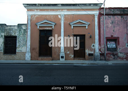 Merida, Yucatan, Mexico - 2019: A traditional house near the city center, showing the typical style of this city. Stock Photo