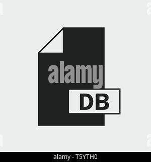 Database (DB) file format Icon on gray background. Stock Vector