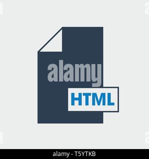 HTML file format Icon on gray background Stock Vector