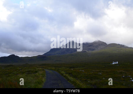 Moorlands, boglands, peatlands, glens and hills in the isle of Skye, Scotland Stock Photo