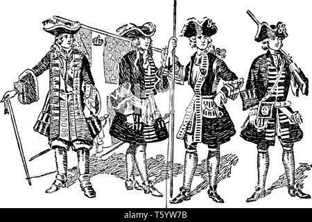 French And Indian War Drawing For Kids French Soldiers And Officers Standingvintage Line Drawing Or Engraving Illustration T5yw7b