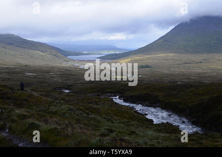 Moorlands, boglands, peatlands, glens and hills in the isle of Skye, Scotland Stock Photo