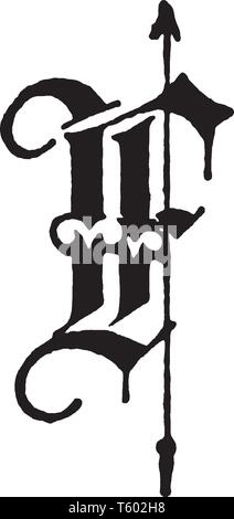An old English letter M fancy text, vintage line drawing or engraving  illustration Stock Vector Image & Art - Alamy