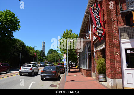 Businesses on Hillsborough Street form part of the social life on the NC State University campus in Raleigh North Carolina. Stock Photo