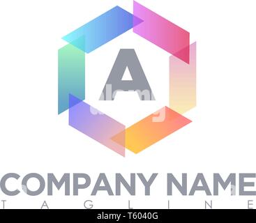 A LOGO MODERN LETTER Stock Vector