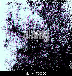vector colored anaglif volumetric effect grunge scratch rough surface texture abstract modern art dark artistic background Stock Vector